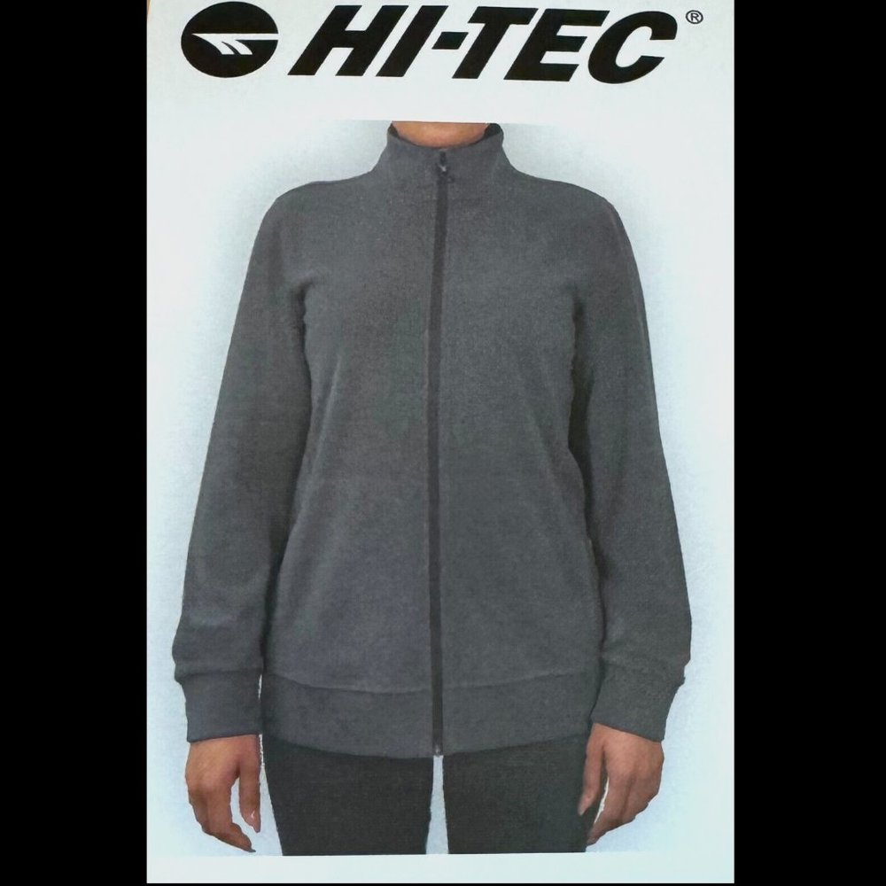 NWT Hi-Tec Women's Super Cozy Full Zip Tech Fleece Gray Size L $70 WWW043